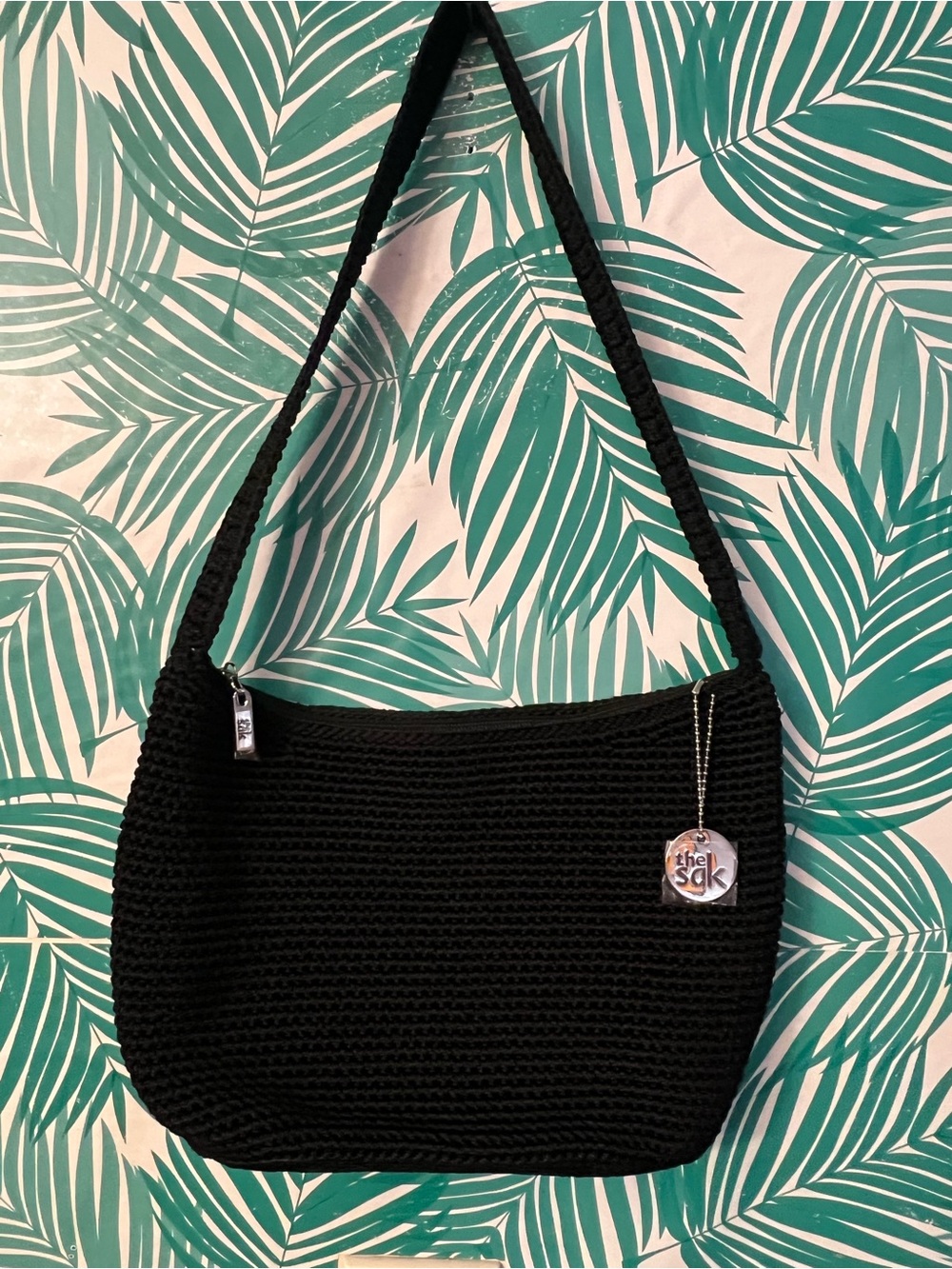 The Sak Black Crochet Shoulder Bag nwot